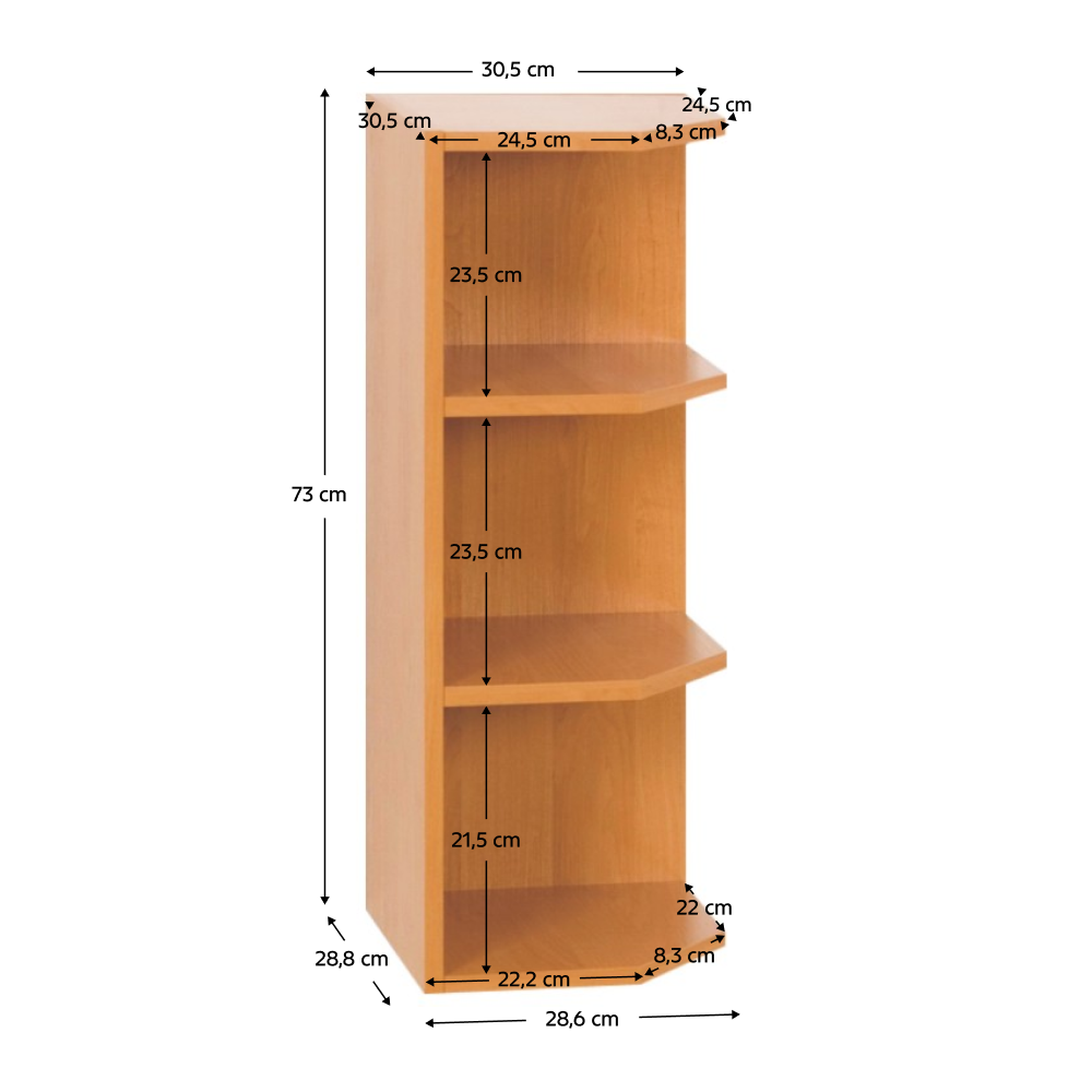 Kuchyňská skříňka horní, olše, pravá, LORA MDF NEW KLASIK W30N
