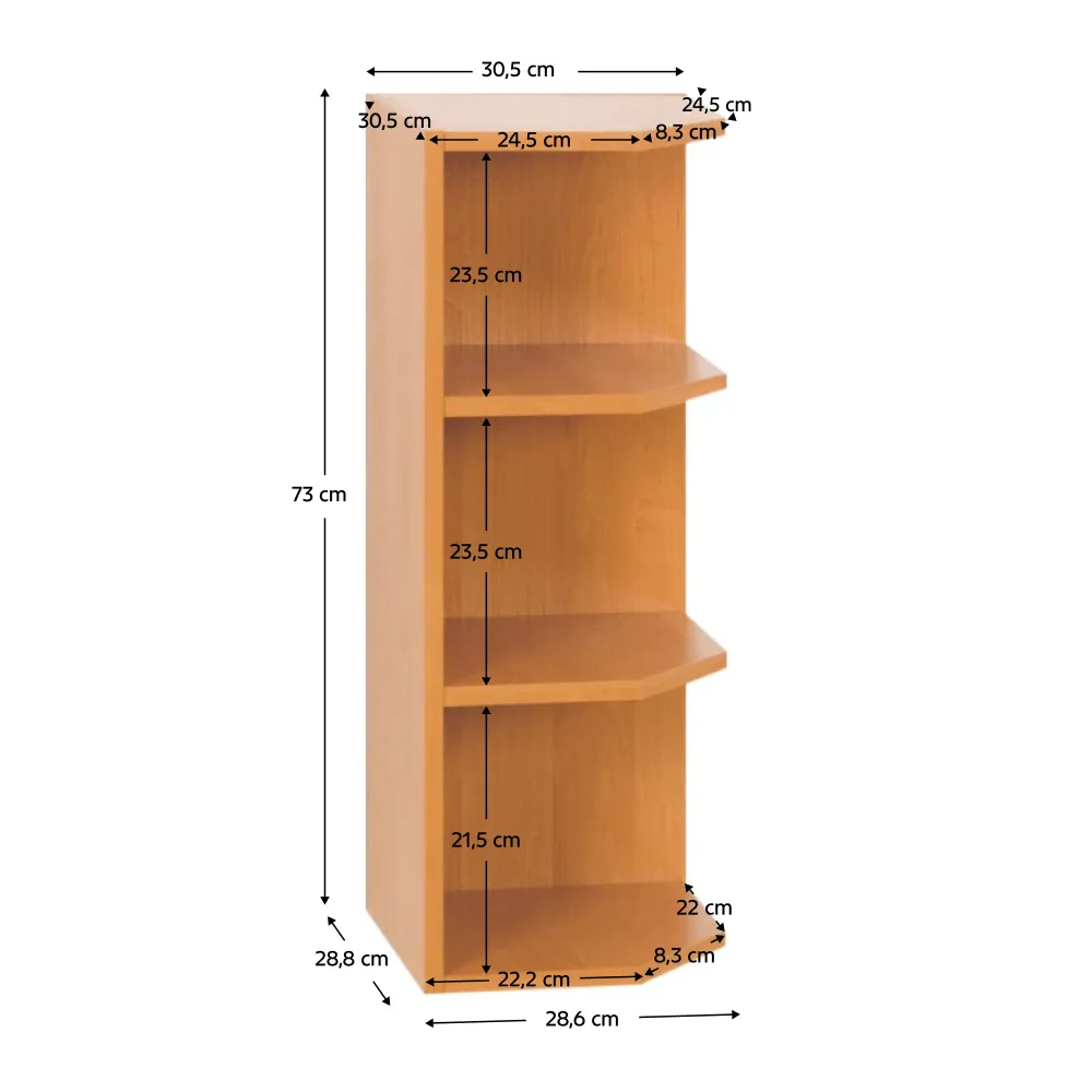 Kuchyňská skříňka horní, olše, pravá, LORA MDF NEW KLASIK W30N