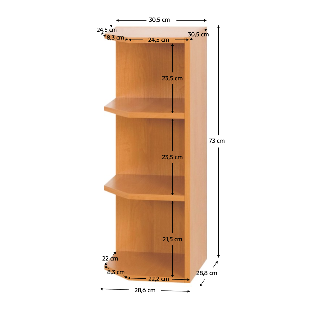 Kuchyňská skříňka horní, olše, levá, LORA MDF NEW KLASIK W30N