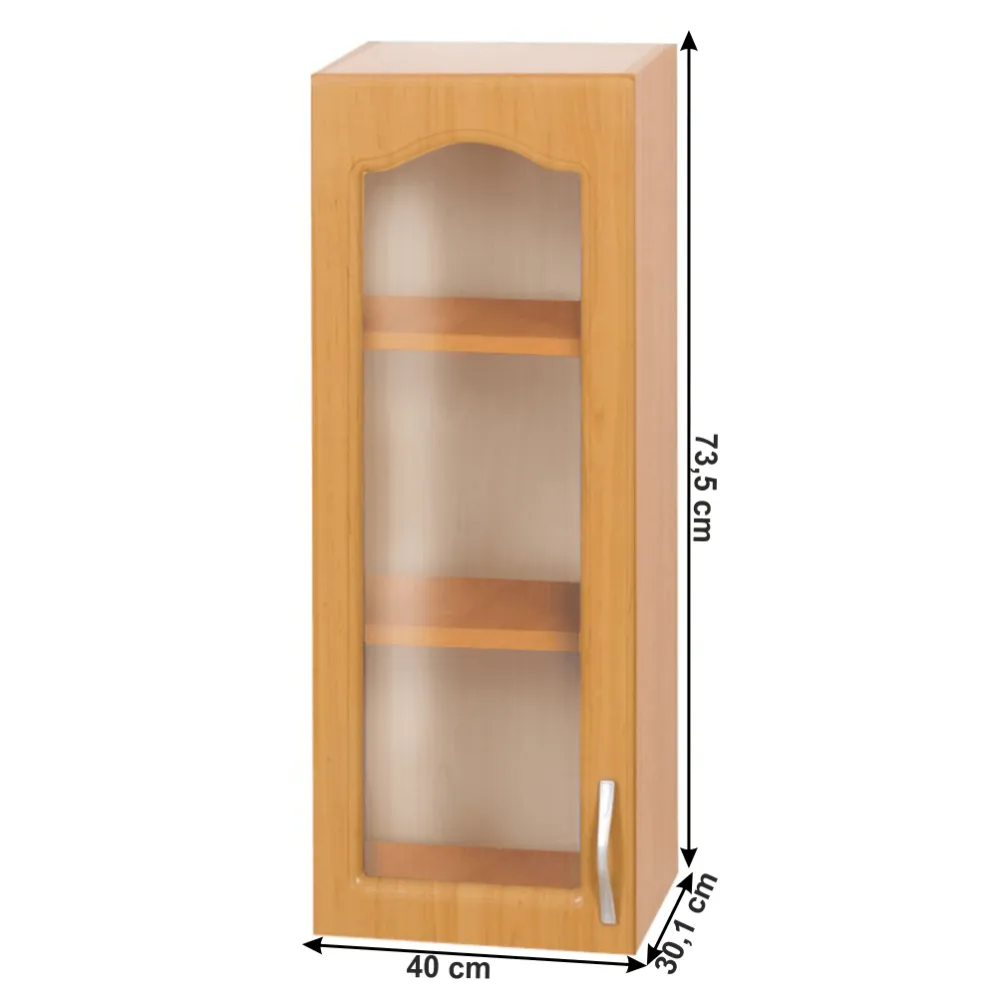 Horní skříňka, olše, levá, LORA MDF NEW KLASIK W40S