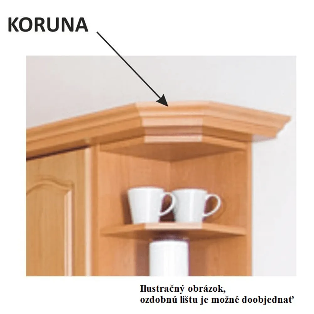 Horní skříňka, olše, pravá, LORA MDF NEW KLASIK W60 / 60