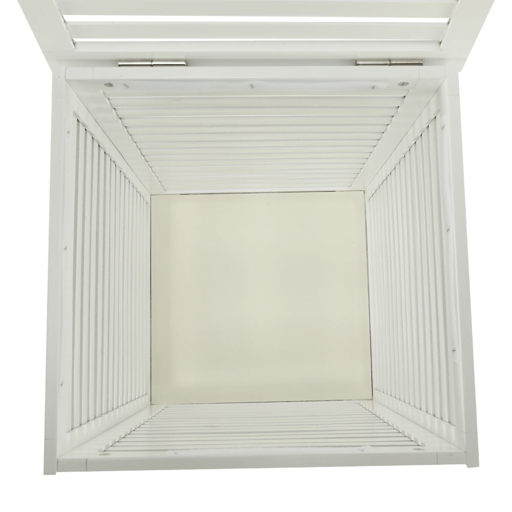 Koš na prádlo, lakovaný bambus/bílá/béžová, BASKET