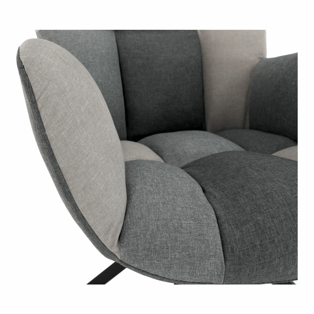 Designové otočné křeslo, patchwork/černá, KOMODO