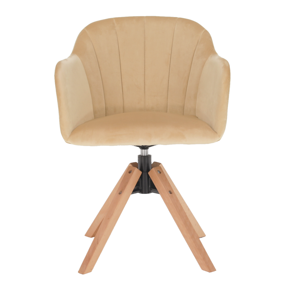 Otočné křeslo, béžová/buk, DALIO