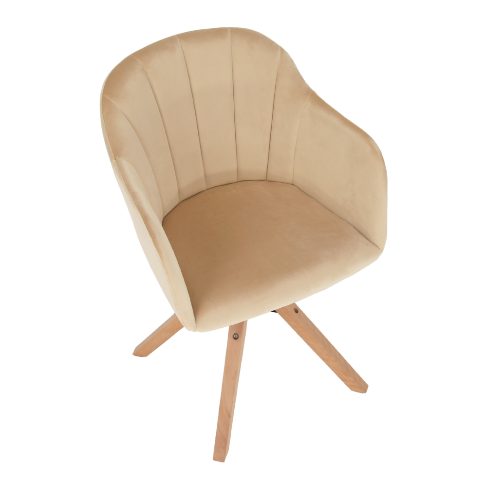 Otočné křeslo, béžová/buk, DALIO