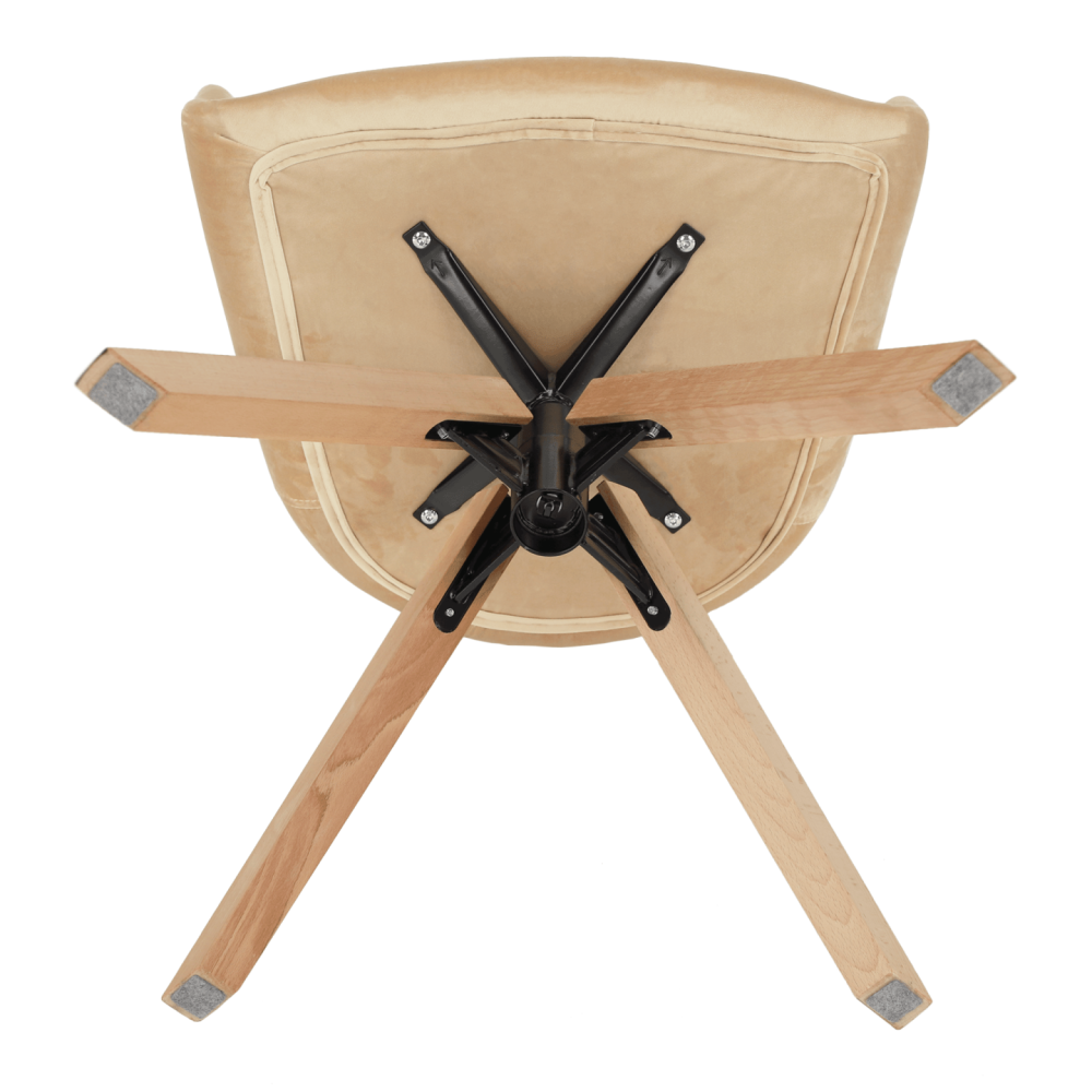 Otočné křeslo, béžová/buk, DALIO