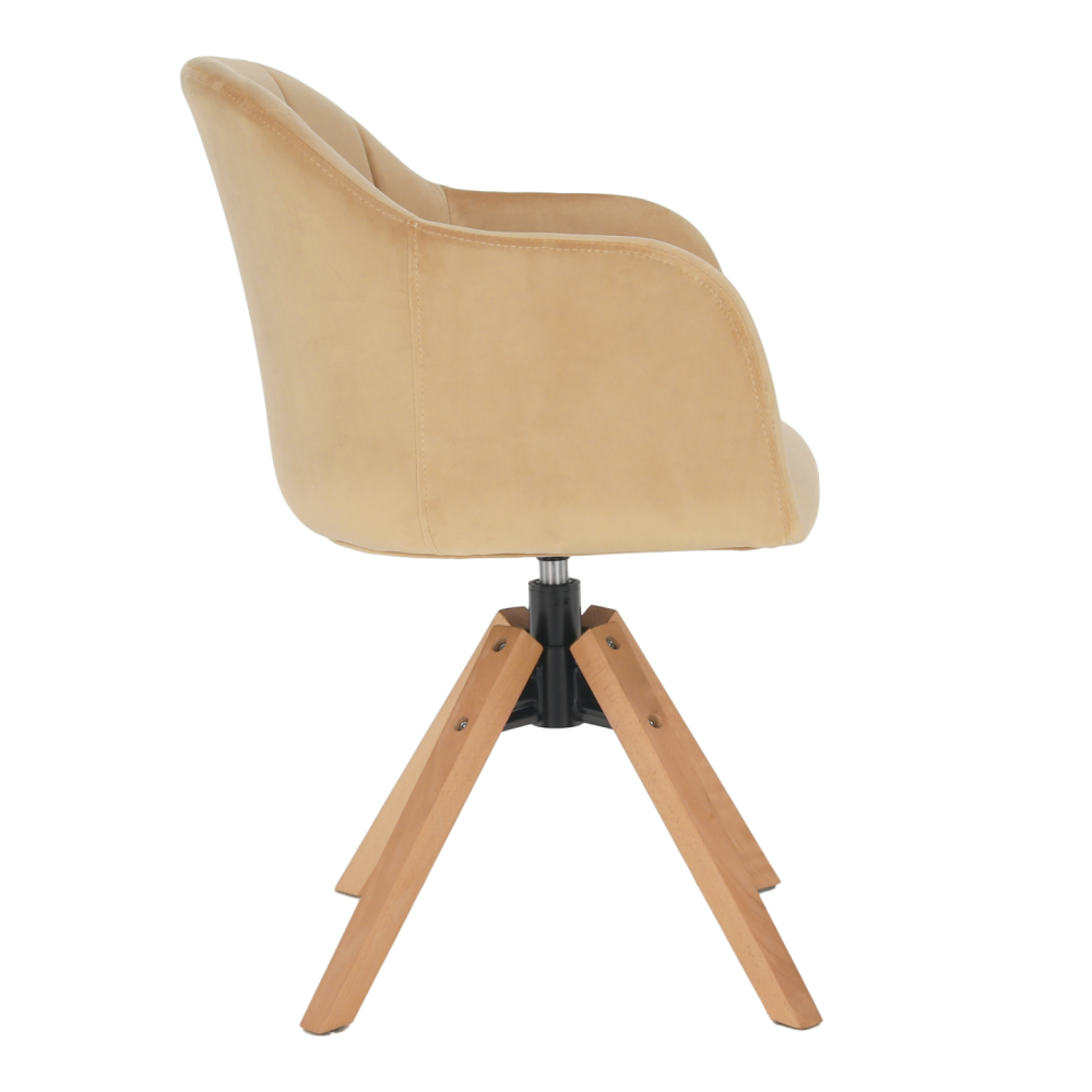 Otočné křeslo, béžová/buk, DALIO