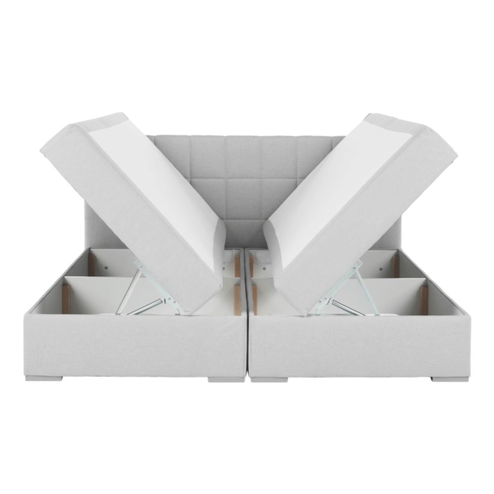 Boxspringová postel 160x200, světle šedá, FERATA KOMFORT