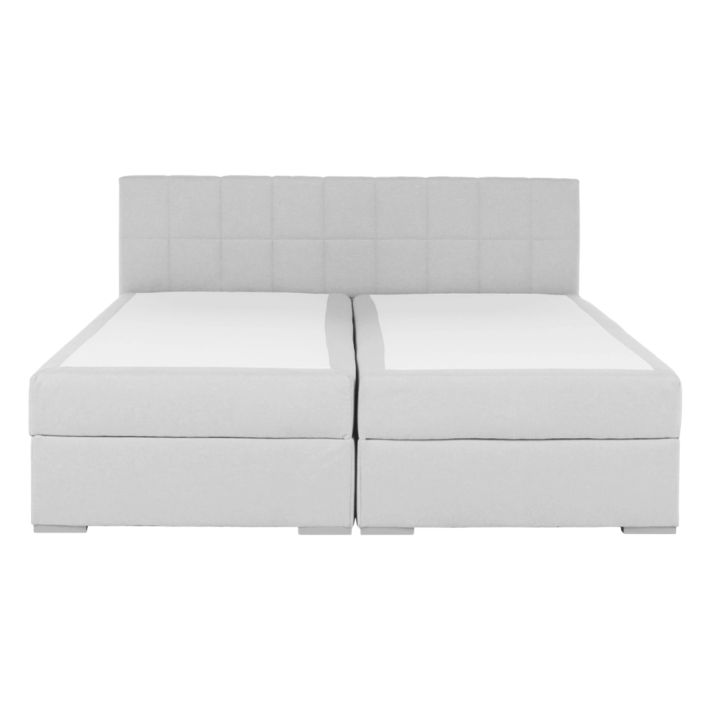Boxspringová postel 160x200, světle šedá, FERATA KOMFORT