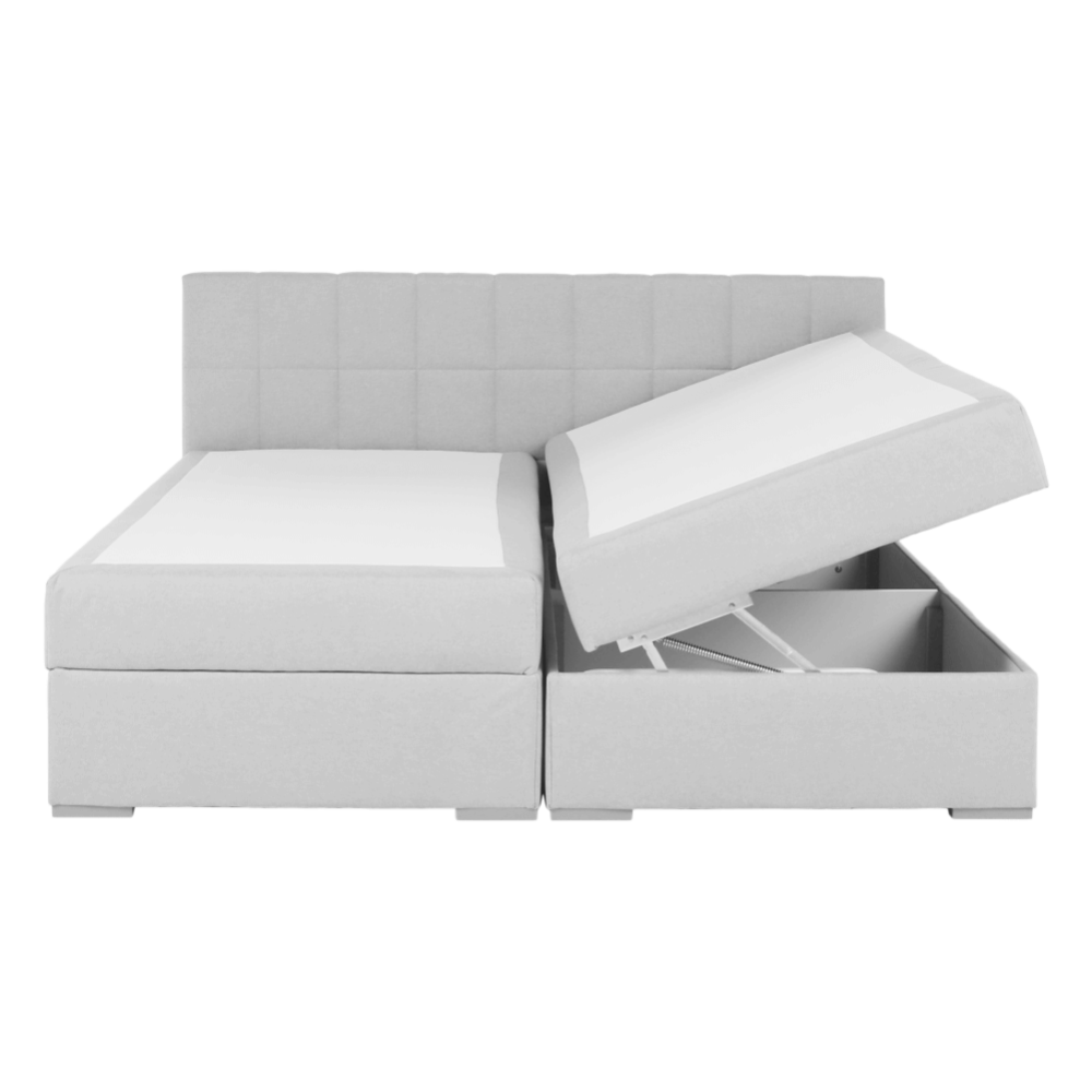 Boxspringová postel 160x200, světle šedá, FERATA KOMFORT