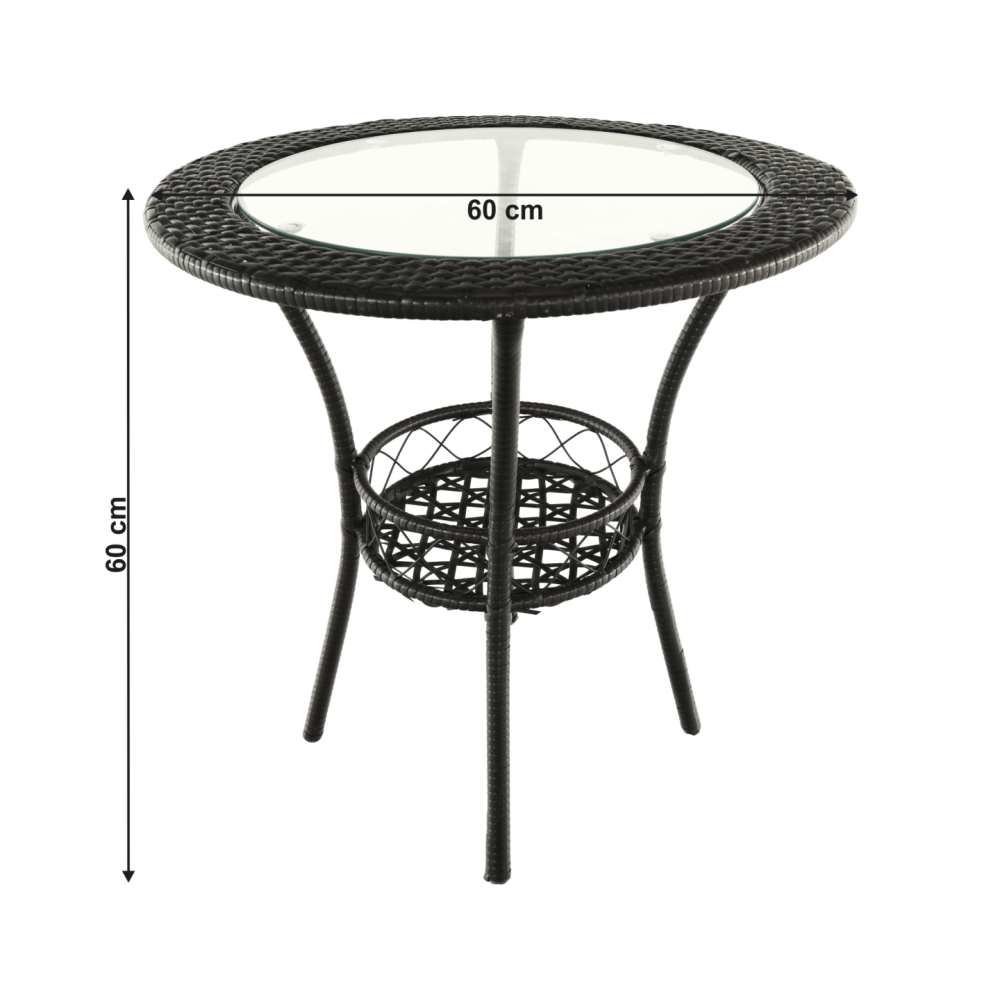 Zahradní ratanový set 1+2, hnědá, LASAN