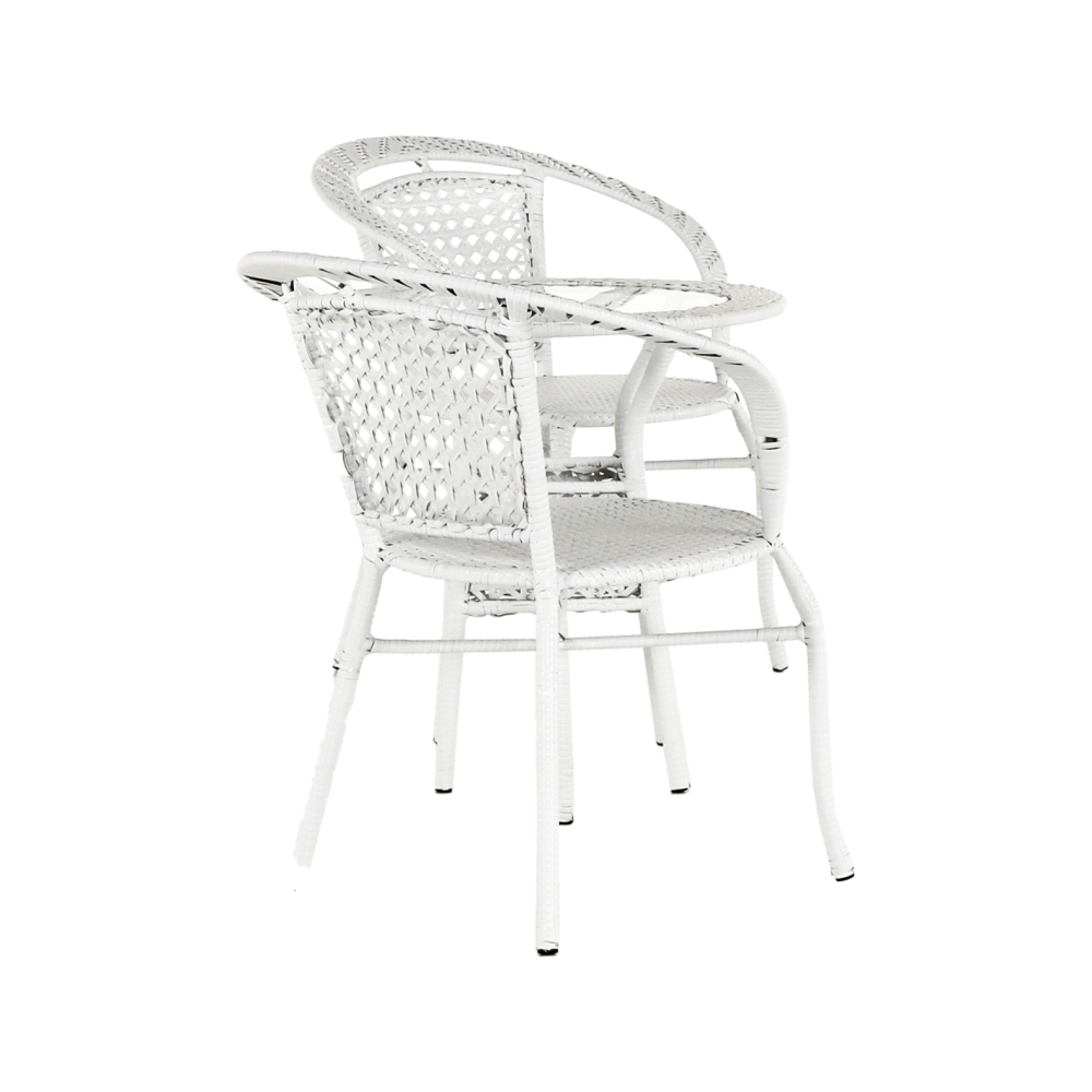 Zahradní ratanový set 1+2, bílá, JENAR