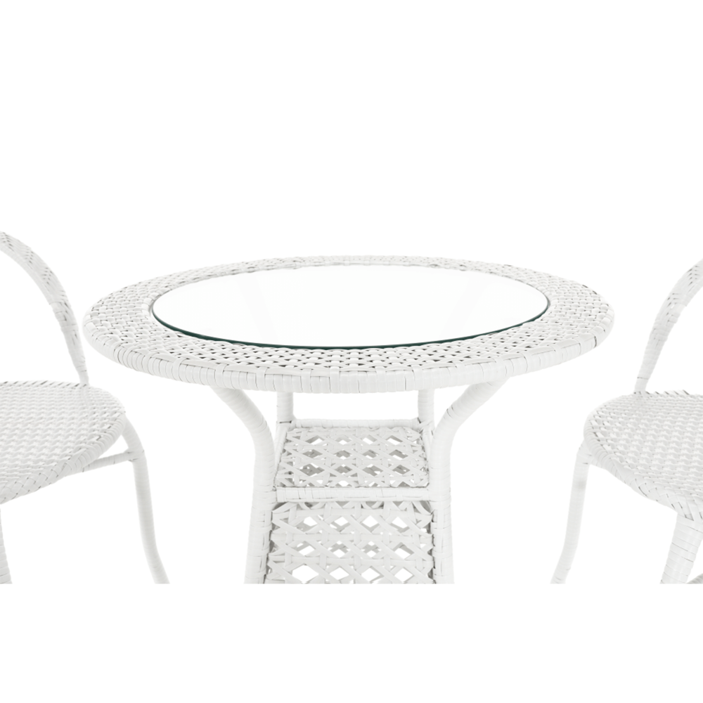 Zahradní ratanový set 1+2, bílá, JENAR