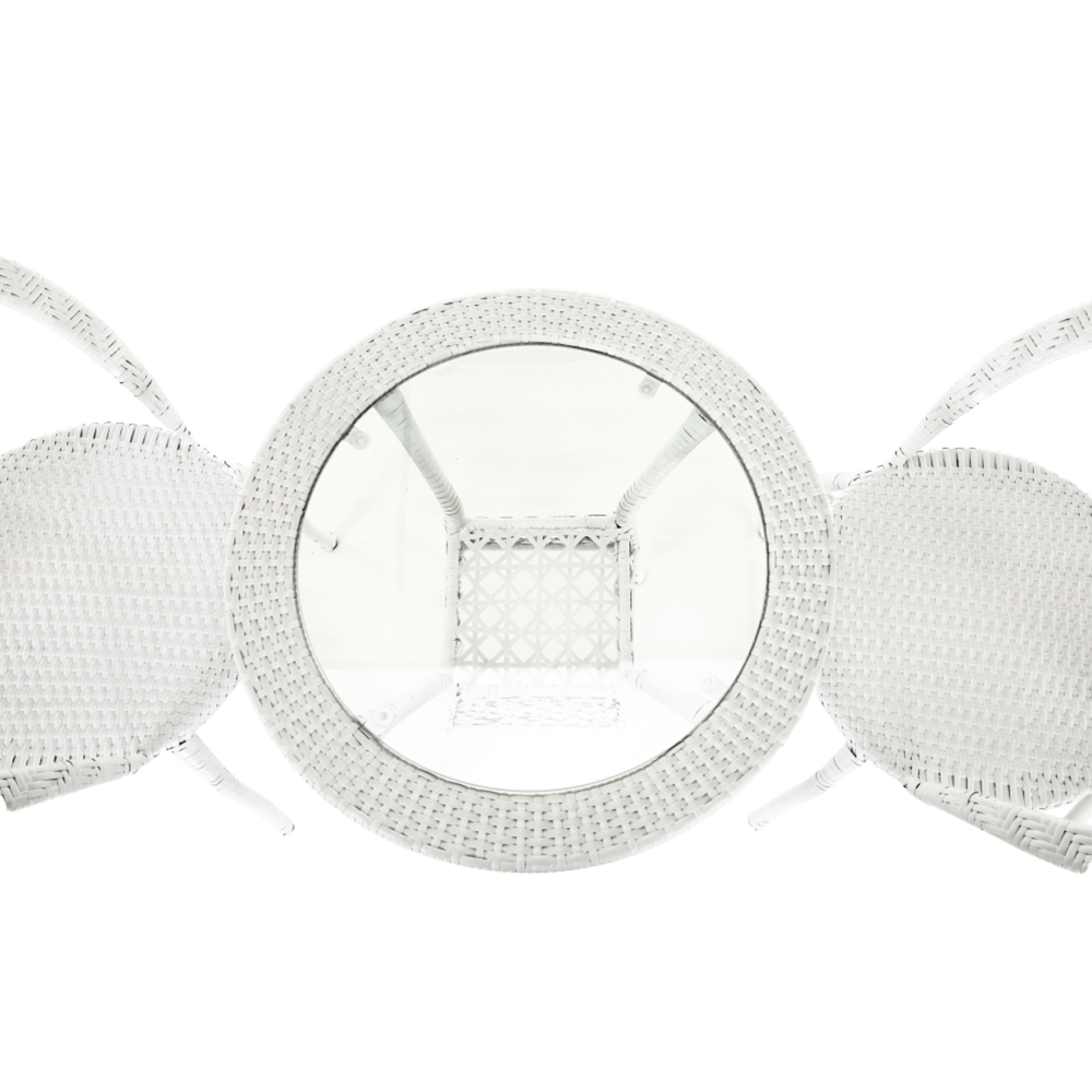 Zahradní ratanový set 1+2, bílá, JENAR