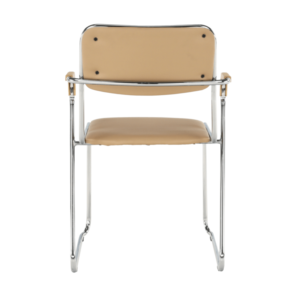 Zasedací stolička, hnědá ekokůže, DERYA