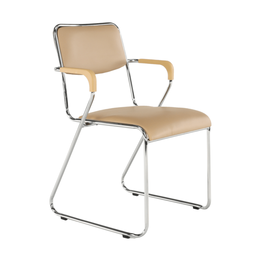 Zasedací stolička, hnědá ekokůže, DERYA