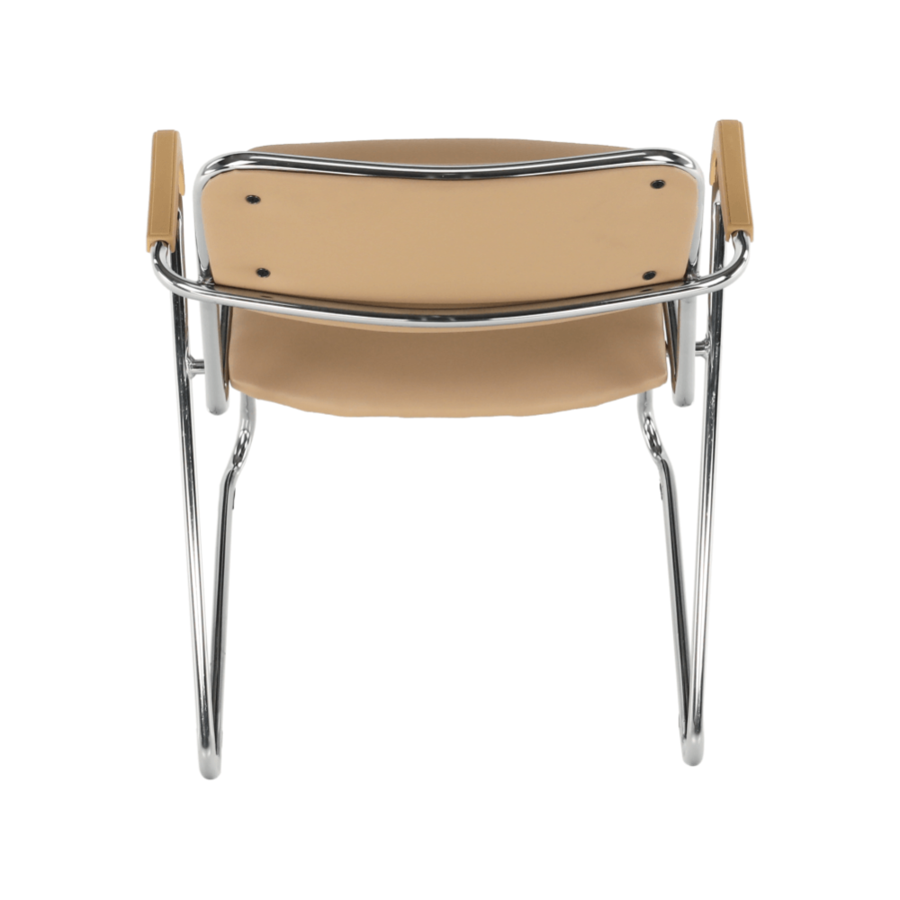 Zasedací stolička, hnědá ekokůže, DERYA