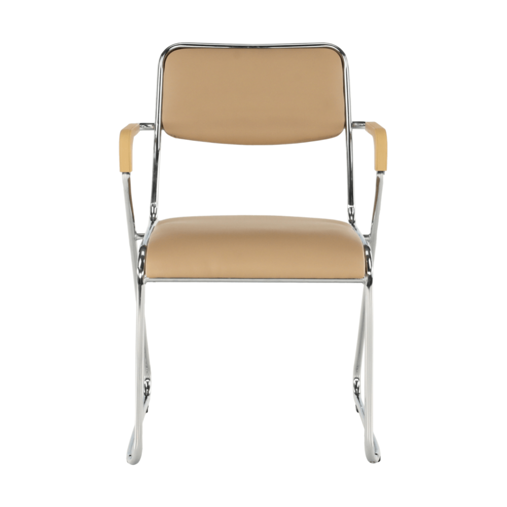 Zasedací stolička, hnědá ekokůže, DERYA