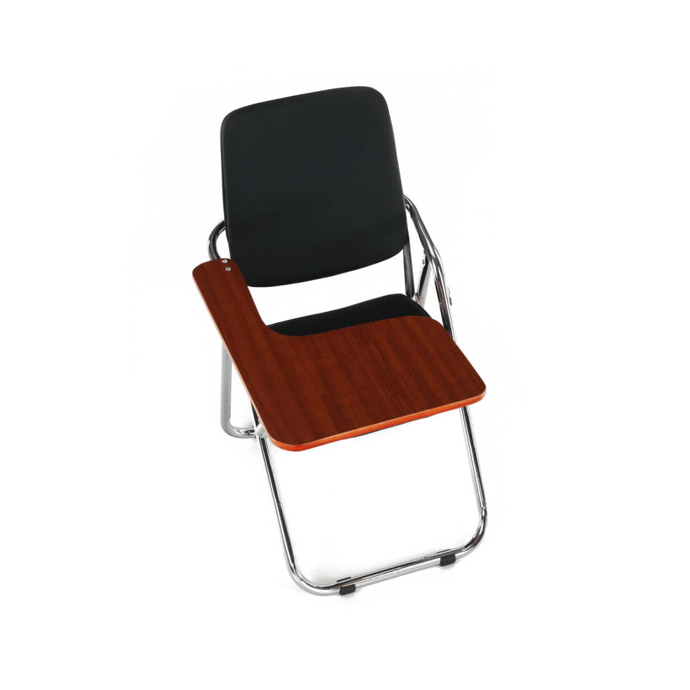 Židle s deskou na psaní, černá/přírodní, SONER