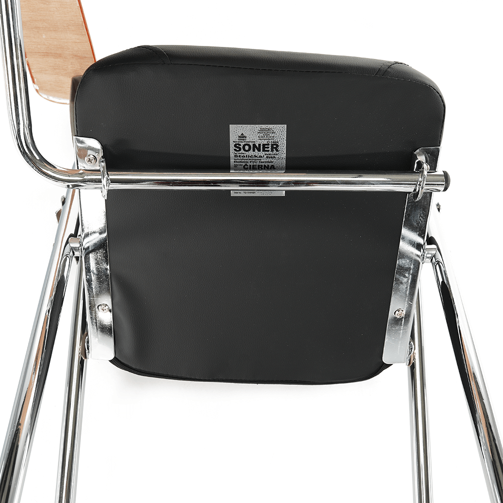 Židle s deskou na psaní, černá/přírodní, SONER