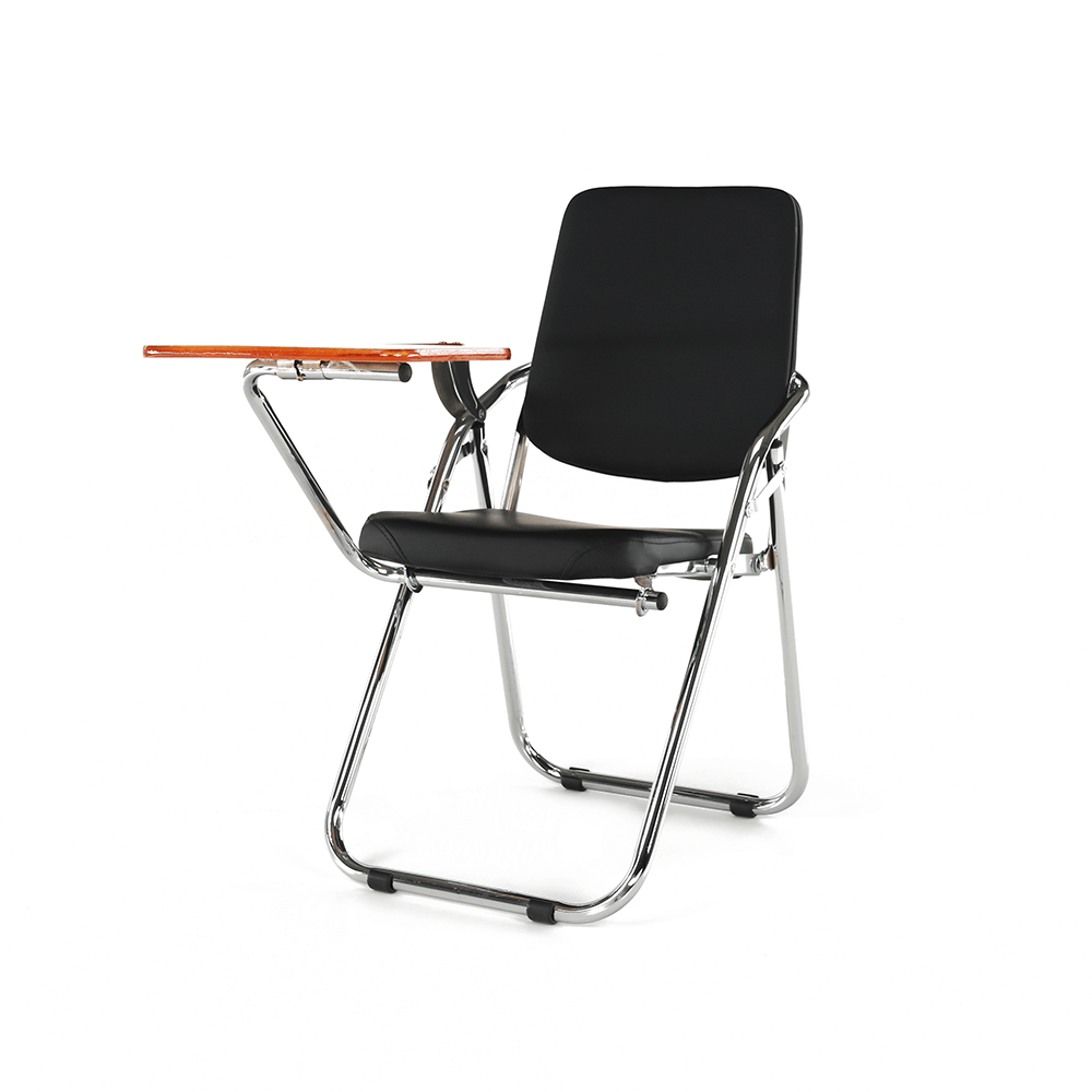 Židle s deskou na psaní, černá/přírodní, SONER