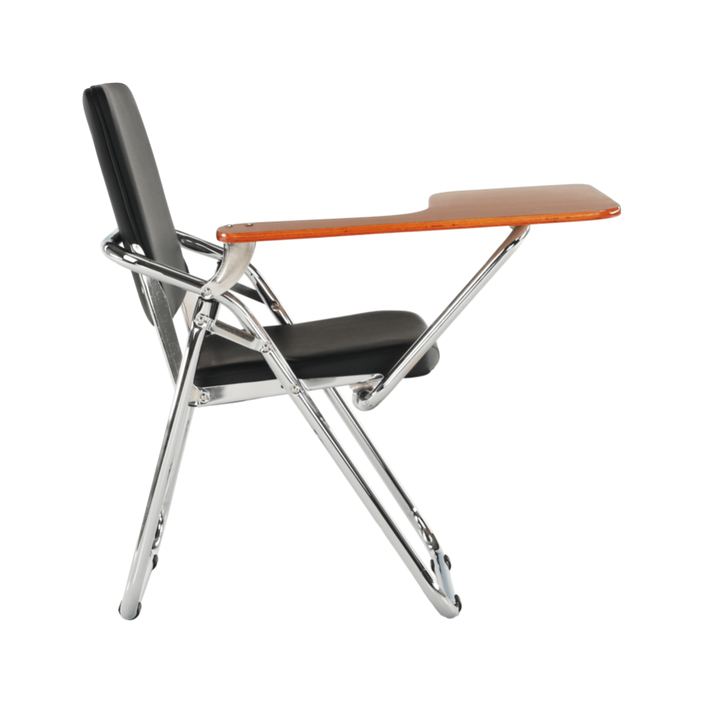 Židle s deskou na psaní, černá/přírodní, SONER