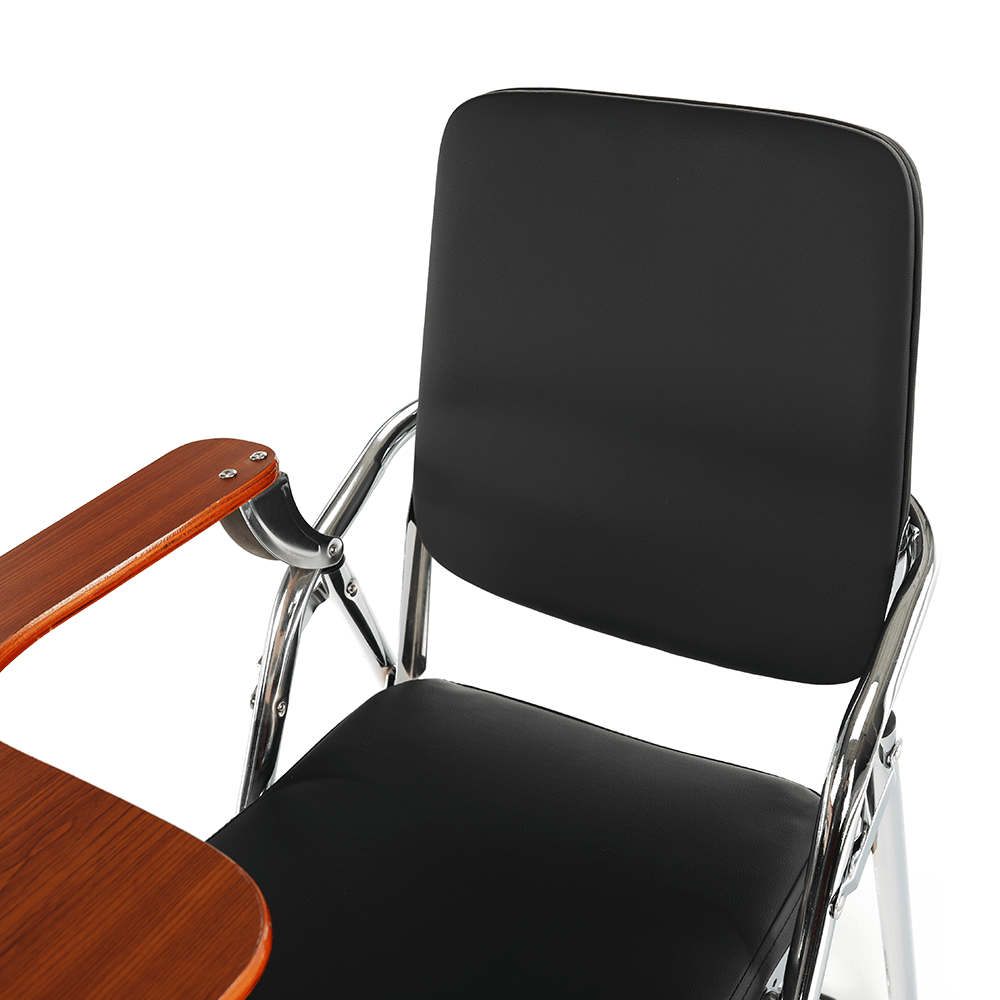 Židle s deskou na psaní, černá/přírodní, SONER