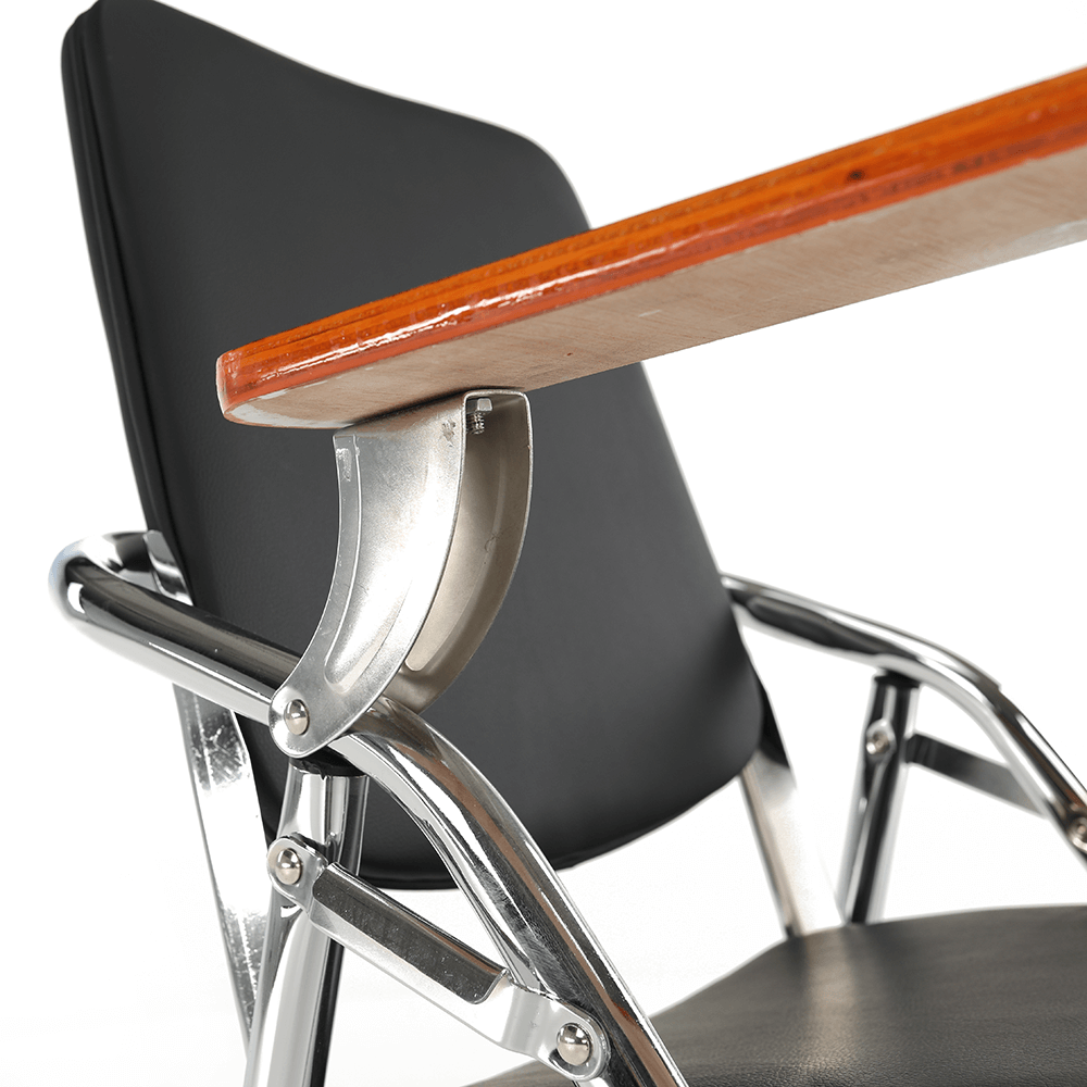 Židle s deskou na psaní, černá/přírodní, SONER