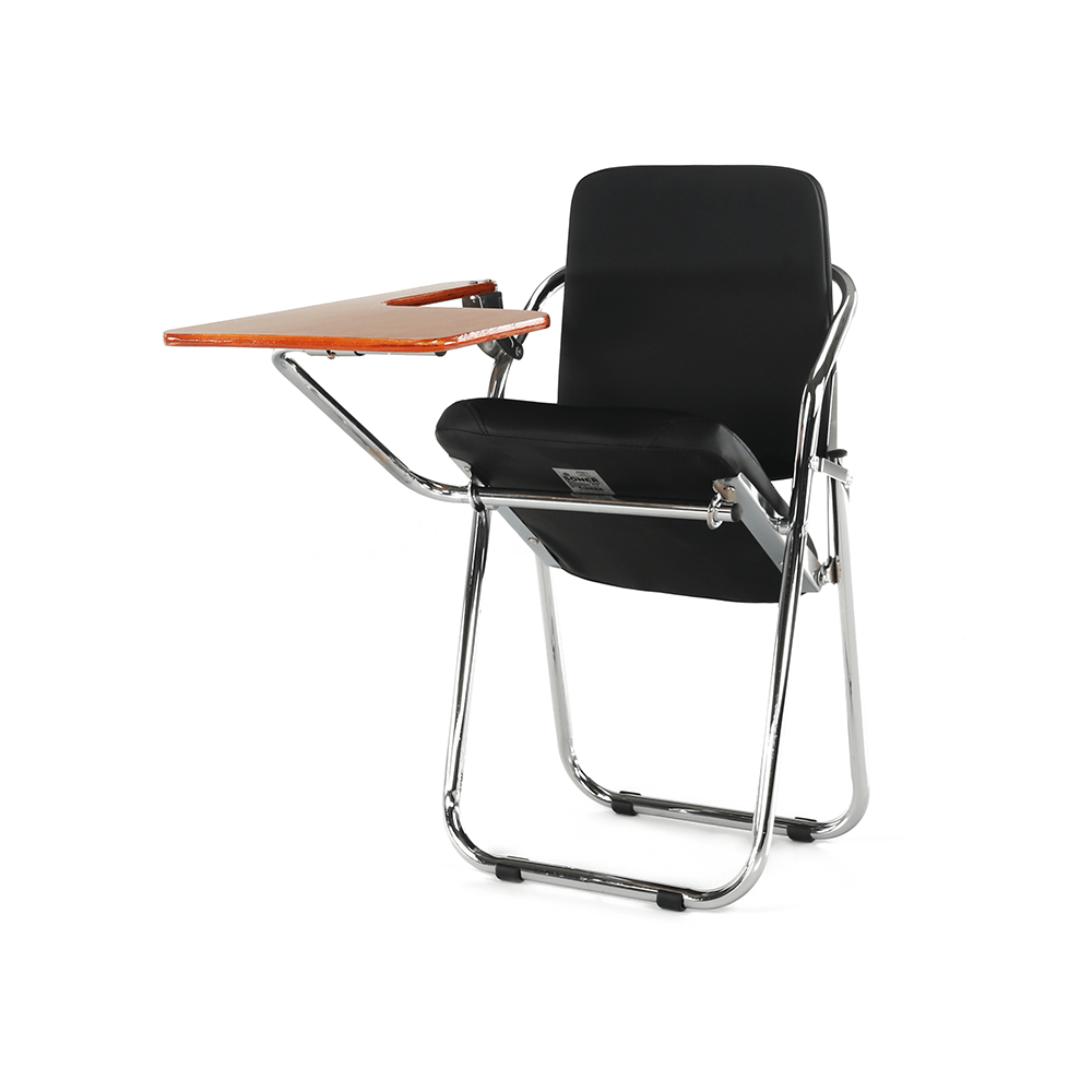 Židle s deskou na psaní, černá/přírodní, SONER