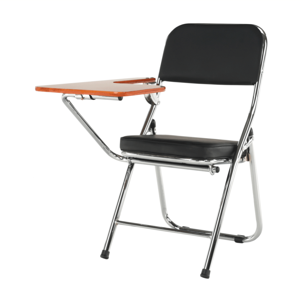 Židle s deskou na psaní, černá/přírodní, TEKER