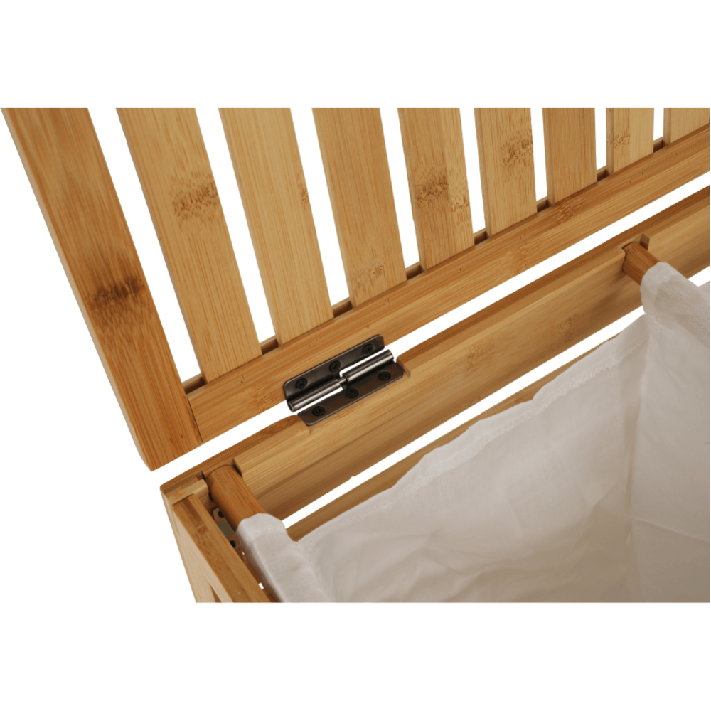 Koš na prádlo, bambus/bílá, MENORK