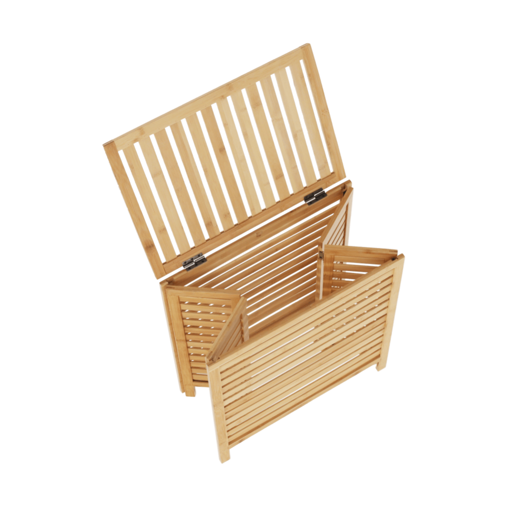 Koš na prádlo, bambus/bílá, MENORK