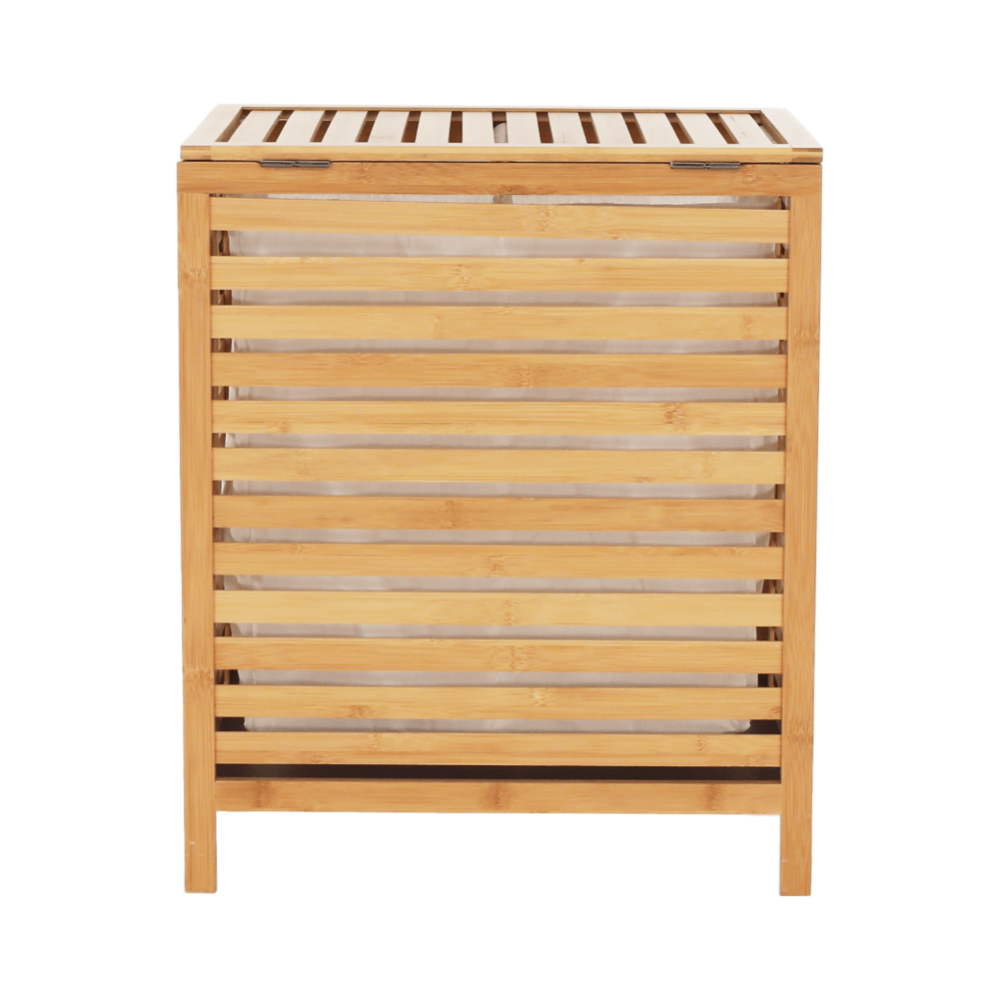 Koš na prádlo, bambus/bílá, MENORK