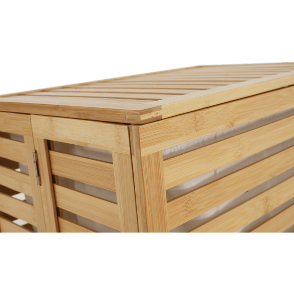 Koš na prádlo, bambus/bílá, MENORK