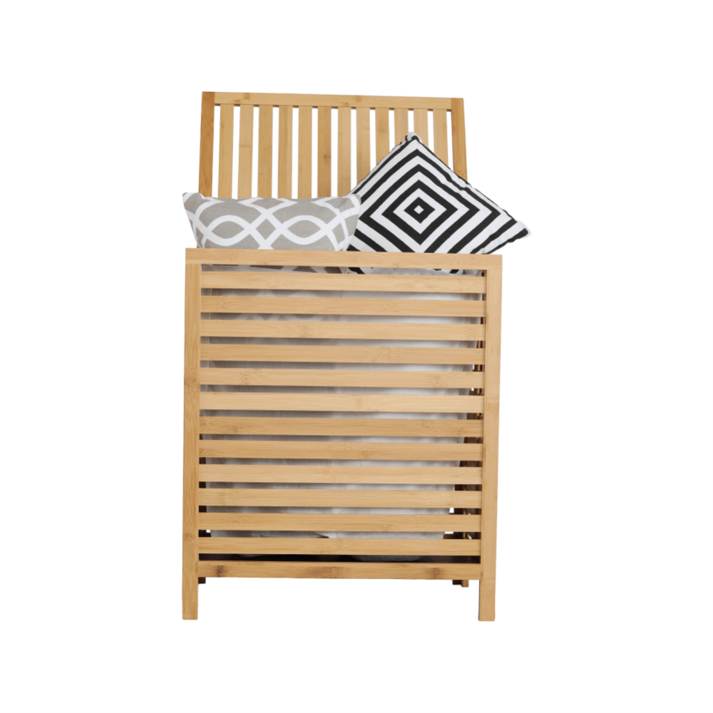 Koš na prádlo, bambus/bílá, MENORK