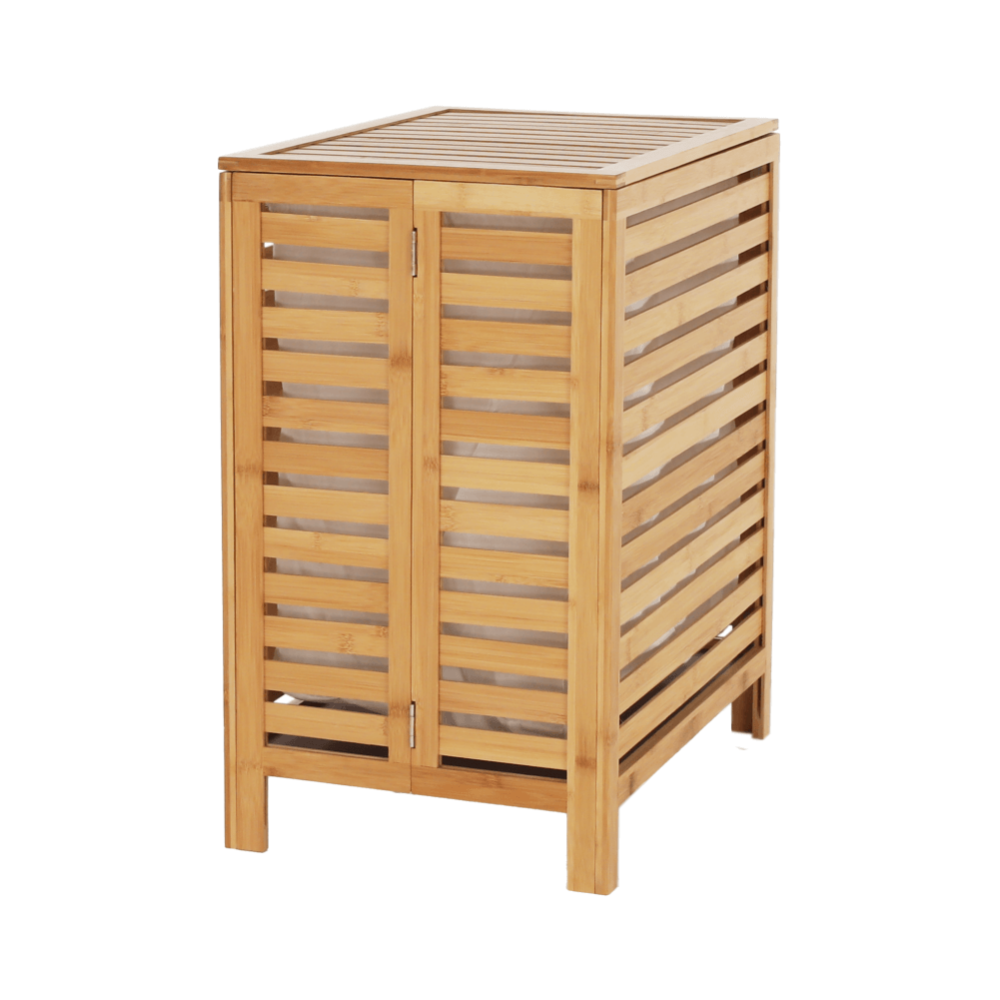 Koš na prádlo, bambus/bílá, MENORK