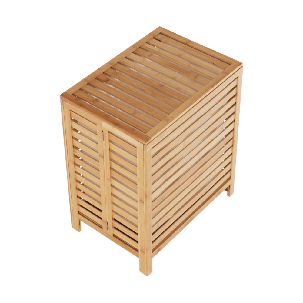 Koš na prádlo, bambus/bílá, MENORK