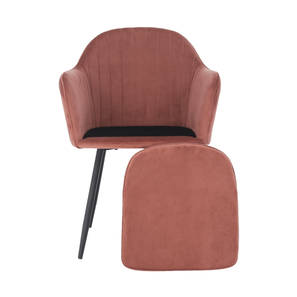 Designové křeslo, růžovohnědou Velvet látka, ZIRKON