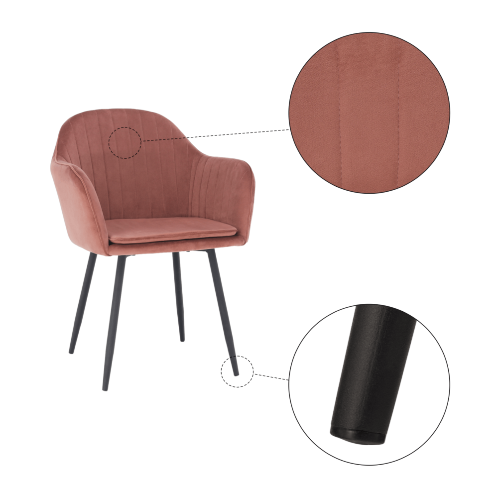 Designové křeslo, růžovohnědou Velvet látka, ZIRKON