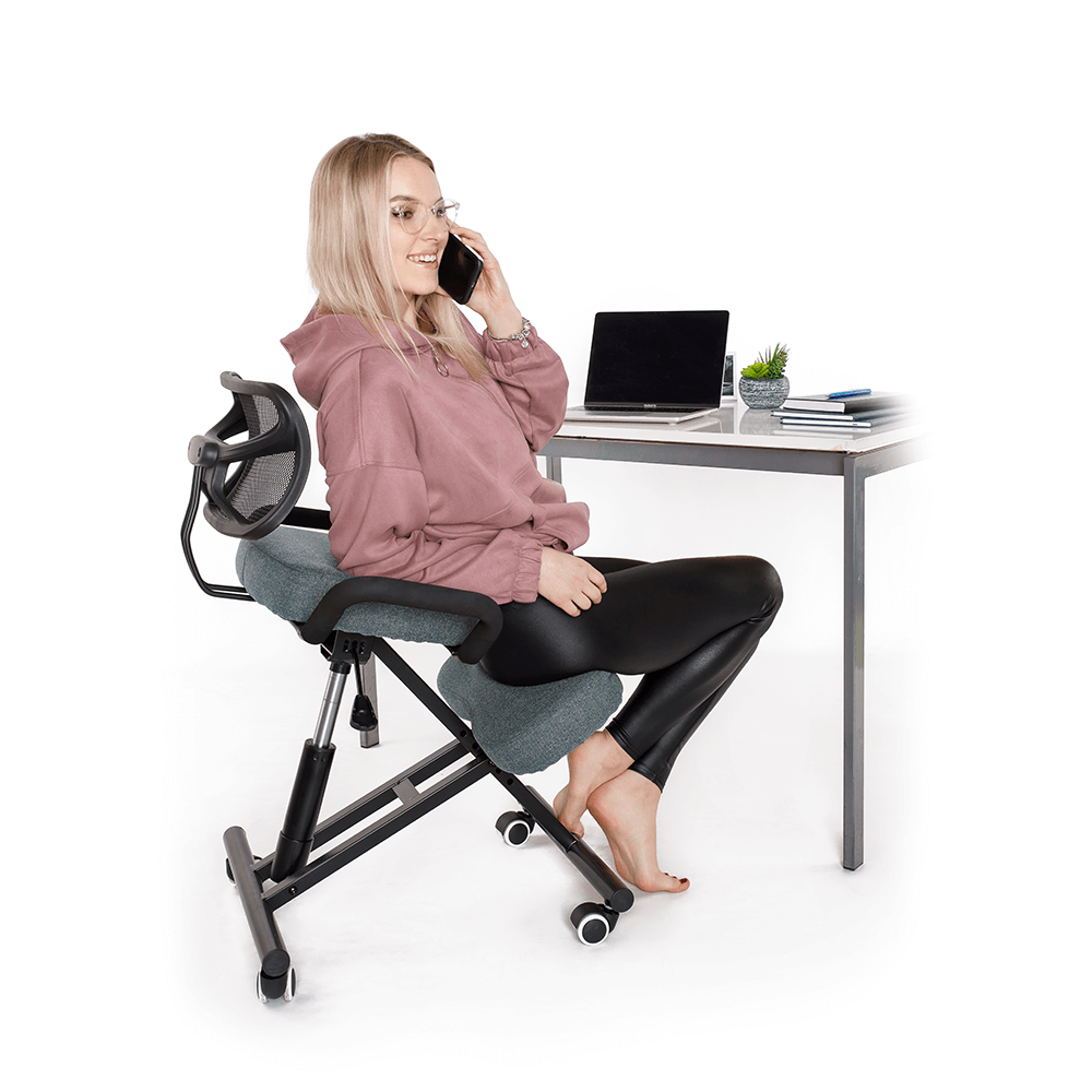 Ergonomická klekačka, šedá/černá, RUFUS
