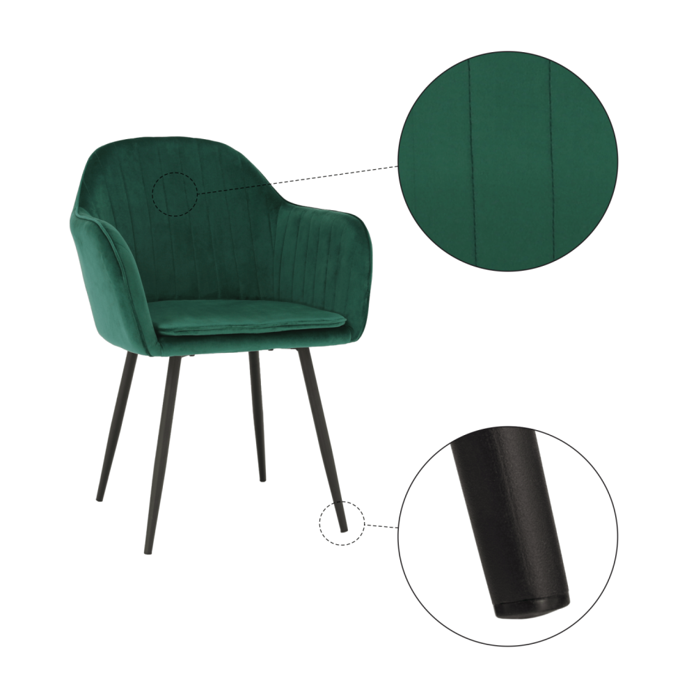Designové křeslo, smaragdová Velvet látka, ZIRKON
