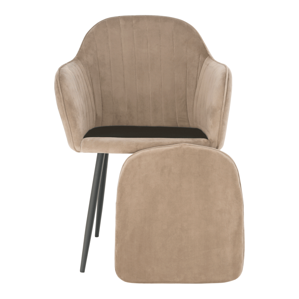 Designové křeslo, šedohnědá Taupe Velvet látka, ZIRKON