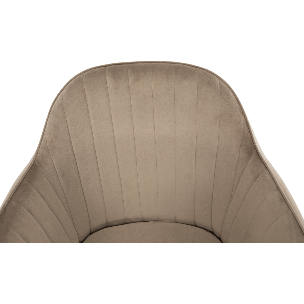 Designové křeslo, šedohnědá Taupe Velvet látka, ZIRKON