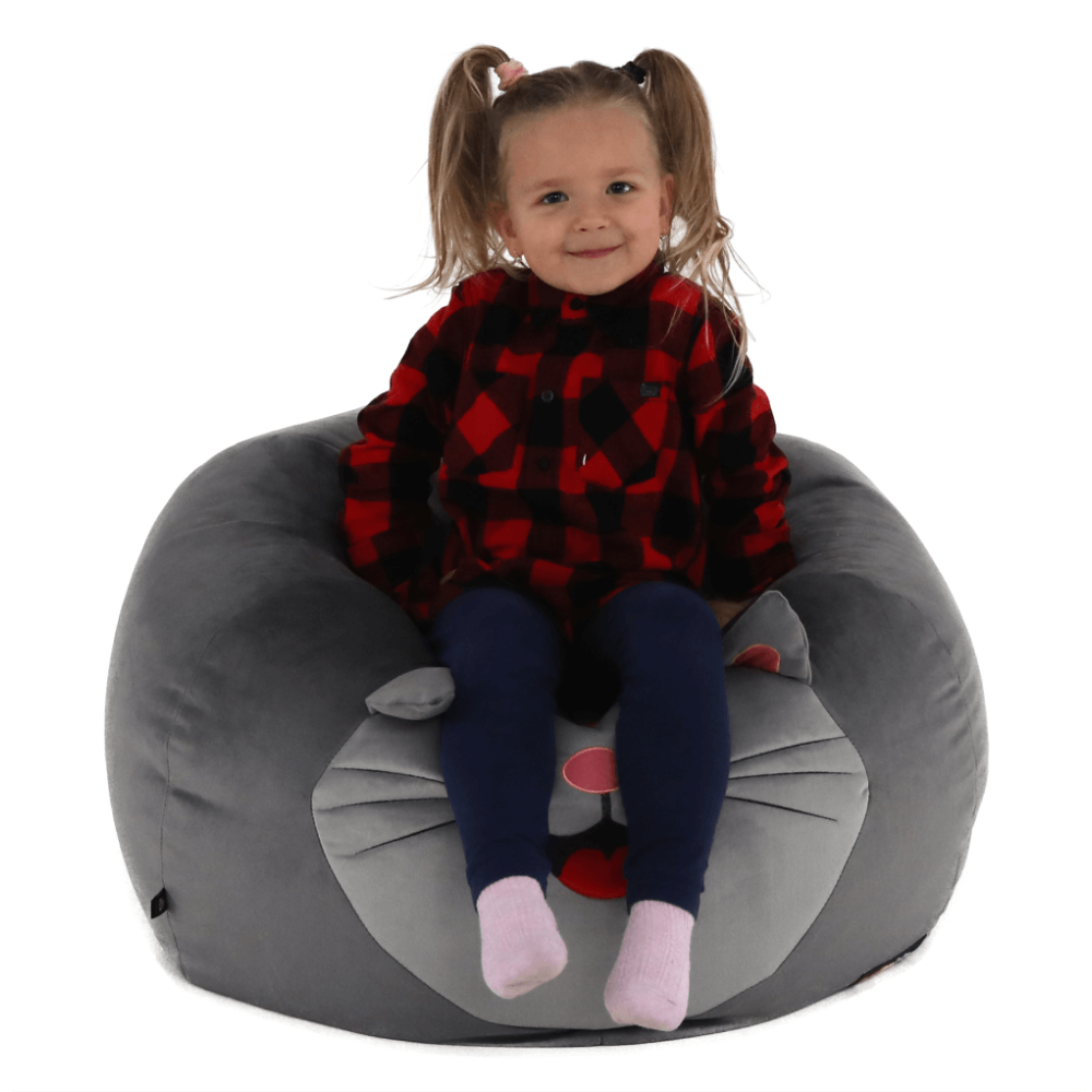 Sedací vak, šedá látka, BABY TYP 1