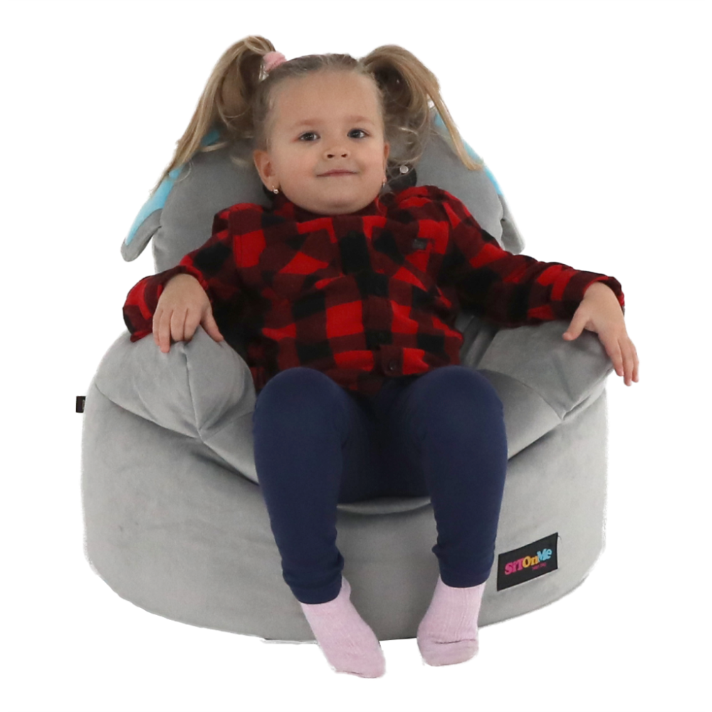 Sedací vak, šedá látka, BABY TYP 2