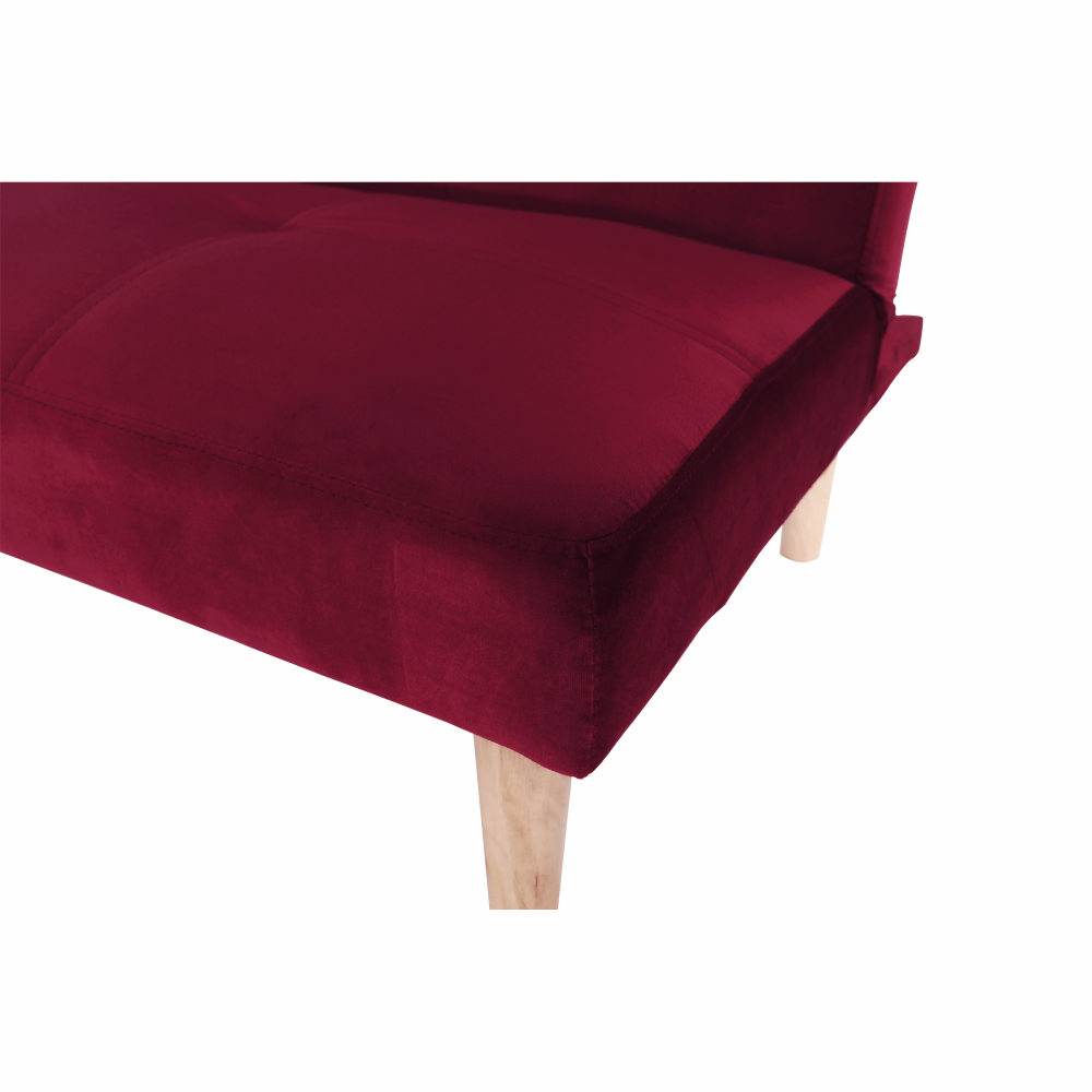 Pohovka rozkládací, bordó Velvet látka / dub, ALIDA