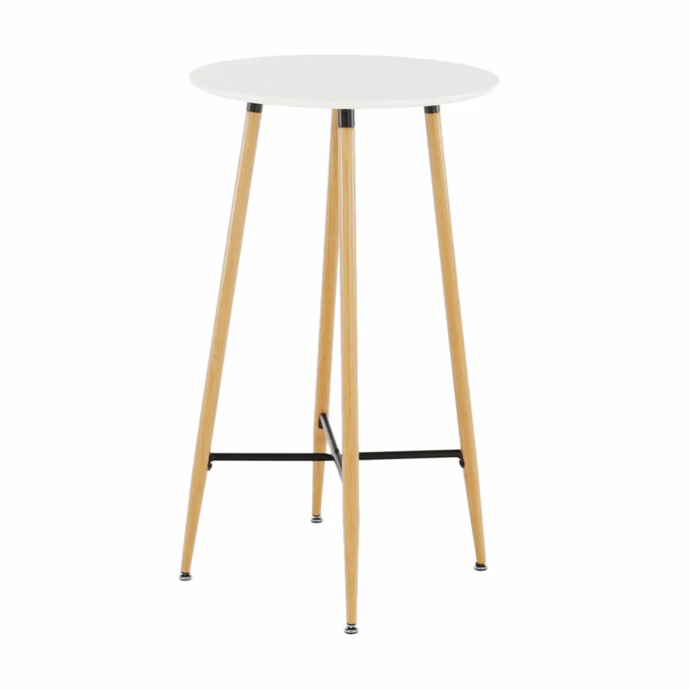 Barový stůl, bílá/dub, průměr 60 cm, IMAM