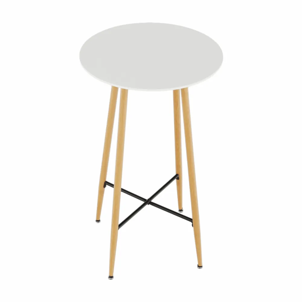 Barový stůl, bílá/dub, průměr 60 cm, IMAM