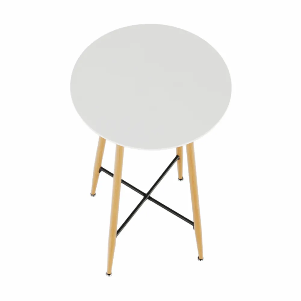 Barový stůl, bílá/dub, průměr 60 cm, IMAM