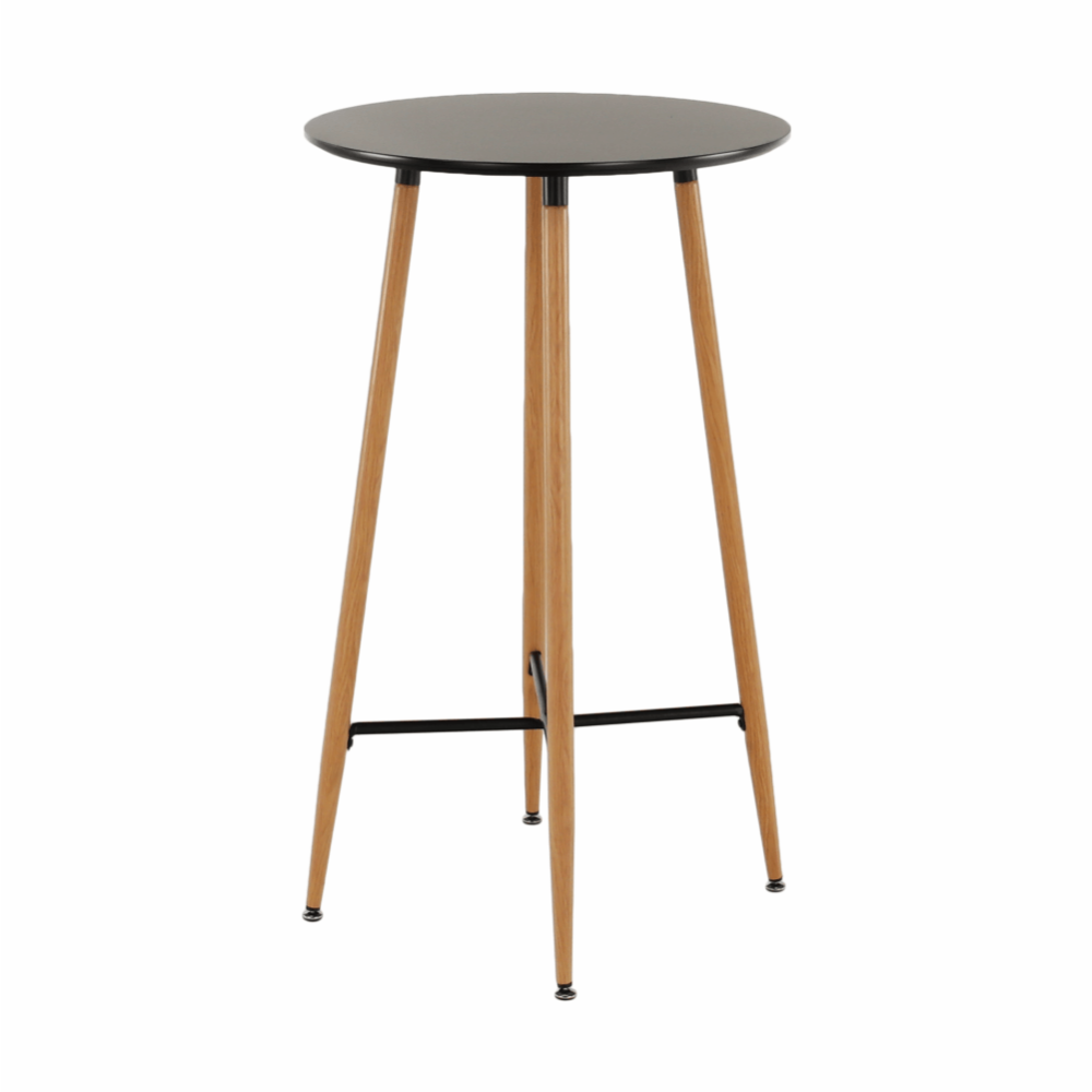 Barový stůl, černá/dub, průměr 60 cm, IMAM